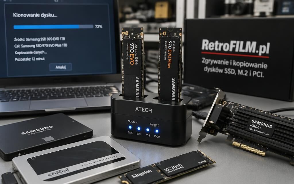 Zgrywanie i kopiowanie dysków SSD, M2, PCIe Zgrywanie i kopiowanie dysków SSD, M2, PCIe